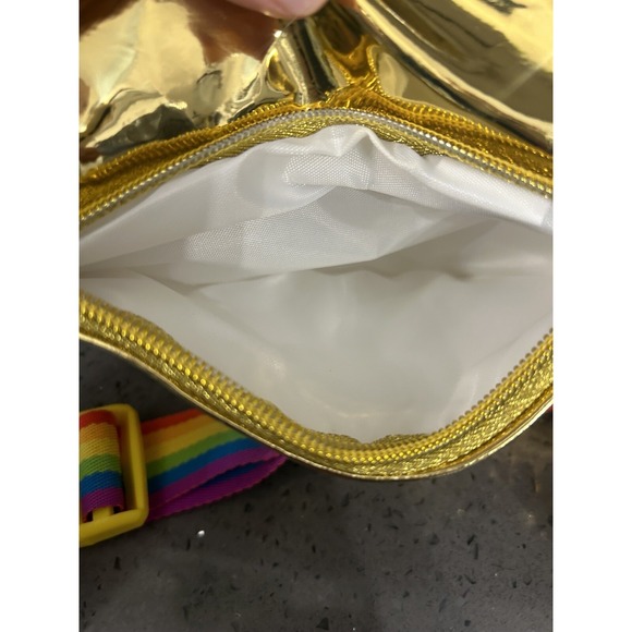 New Shiny Gold Rainbow Pride Fanny Pack Purse Tipsy Elves NWT St. Patrick's Day - Picture 5 of 8